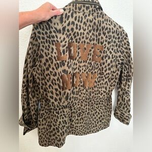 Zadig & Voltaire army green leopard jacket size small